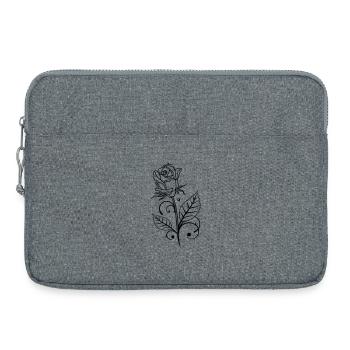 Rose with leaves - Laptop bag 15" - heather grey - Front
