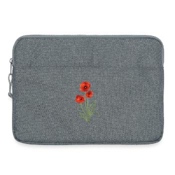 Rote Mohnblumen Mohn Sommer - Laptoptasche 15" - Grau meliert - Vorne