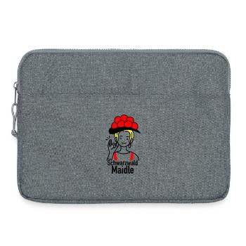 Lustiges Schwarzwald Maidle Bollenhut Design - Laptoptasche 15" - Grau meliert - Vorne