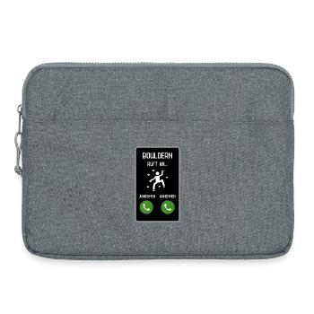 Bouldern ruft an - Laptoptasche 15" - Grau meliert - Vorne
