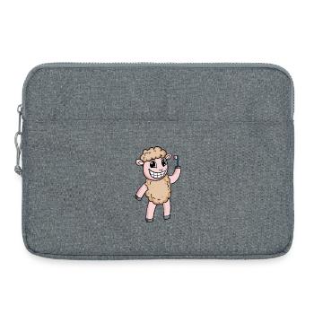 Sheep with toothbrush - Laptop bag 15" - heather grey - Front