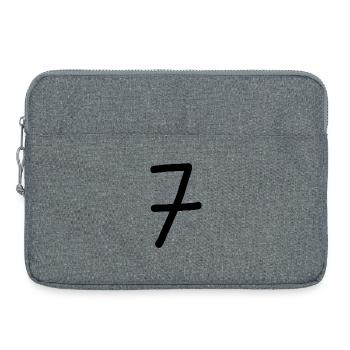 7 Number seven number black birthday - Laptop bag 15" - heather grey - Front