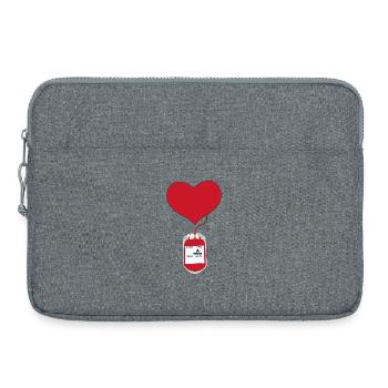 Donating blood is an act of love - Laptop bag 15" - heather grey - Front
