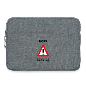 HORS SERVICE. PANNEAU. DANGER. HUMOUR. DRÔLE - Sacoche pour ordinateur portable 15 pouces - gris chiné - Devant