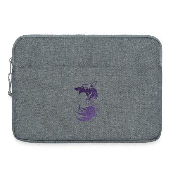 Violetter Tribal Fantasy Fuchs - Laptoptasche 15" - Grau meliert - Vorne