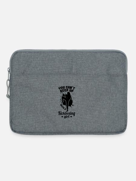 Weiblicher Kickboxer - Laptoptasche 15" - Grau meliert