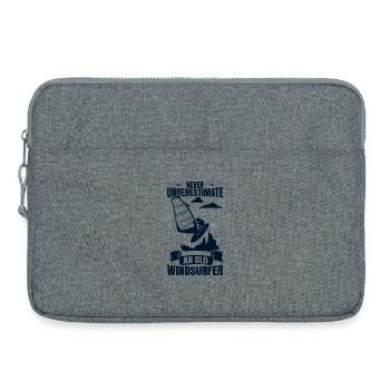 Windsurfender Opa - Laptoptasche 15" - Grau meliert - Vorne