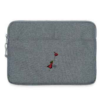 Vol en forme de cœur dans une robe rouge - Sacoche pour ordinateur portable 15 pouces - gris chiné - Devant