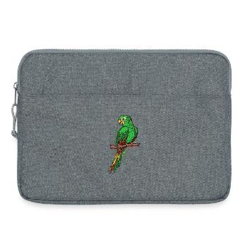 Animaux, Zoo, Oiseau, Perroquet, Amoureux des oiseaux, Animal de compagnie - Sacoche pour ordinateur portable 15 pouces - gris chiné - Devant