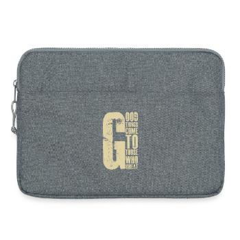 Gute Dinge kommen zu denen, die schwitzen - Laptoptasche 15" - Grau meliert - Vorne