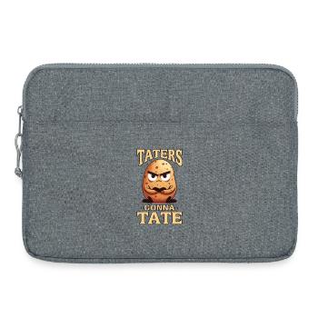Lustige wütende Kartoffel-Karikatur mit Taters, die zur Tate gehen - Laptoptasche 15" - Grau meliert - Vorne
