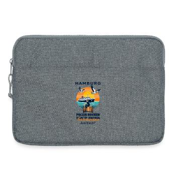 Poller hocken Schiffe gucken Schnauze halten ! - Laptoptasche 15" - Grau meliert - Vorne