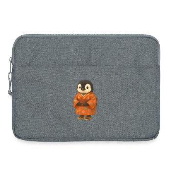 Pingouin en kimono Culture japonaise Peintures à l’huile Style - Sacoche pour ordinateur portable 15 pouces - gris chiné - Devant