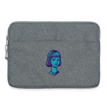 Portrait de Lady Années 60 Pop Art II - Sacoche pour ordinateur portable 15 pouces - gris chiné - Devant