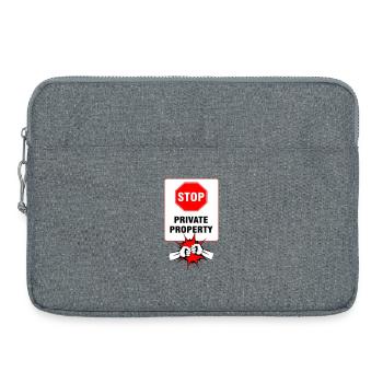 Private Property Signage - Laptop bag 15" - heather grey - Front