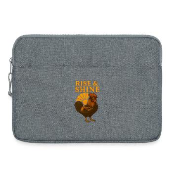 Coq au lever du soleil - Sacoche pour ordinateur portable 15 pouces - gris chiné - Devant