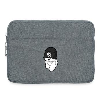 Hundemode Straße New York - Laptoptasche 15" - Grau meliert - Vorne