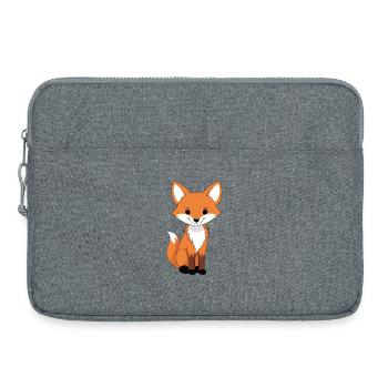 Niedlicher Fuchskarikatur-Print - Laptoptasche 15" - Grau meliert - Vorne