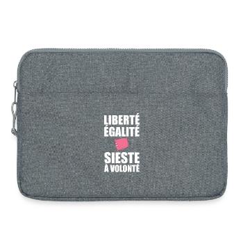 Liberté Égalité Sieste à Volonté drôle français - Sacoche pour ordinateur portable 15 pouces - gris chiné - Devant