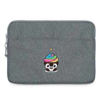 Funny Soccer Cake Cartoon Design - Laptop bag 15" - heather grey - Front