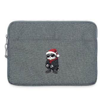 Chat Noël Hiver - Sacoche pour ordinateur portable 15 pouces - gris chiné - Devant