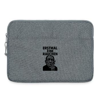 erstmal eine rauchen - Laptoptasche 15" - Grau meliert - Vorne