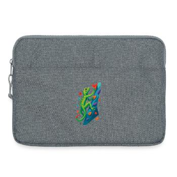 Cadeau de lézard grimpeur de gecko escaladeur de bloc - Sacoche pour ordinateur portable 15 pouces - gris chiné - Devant