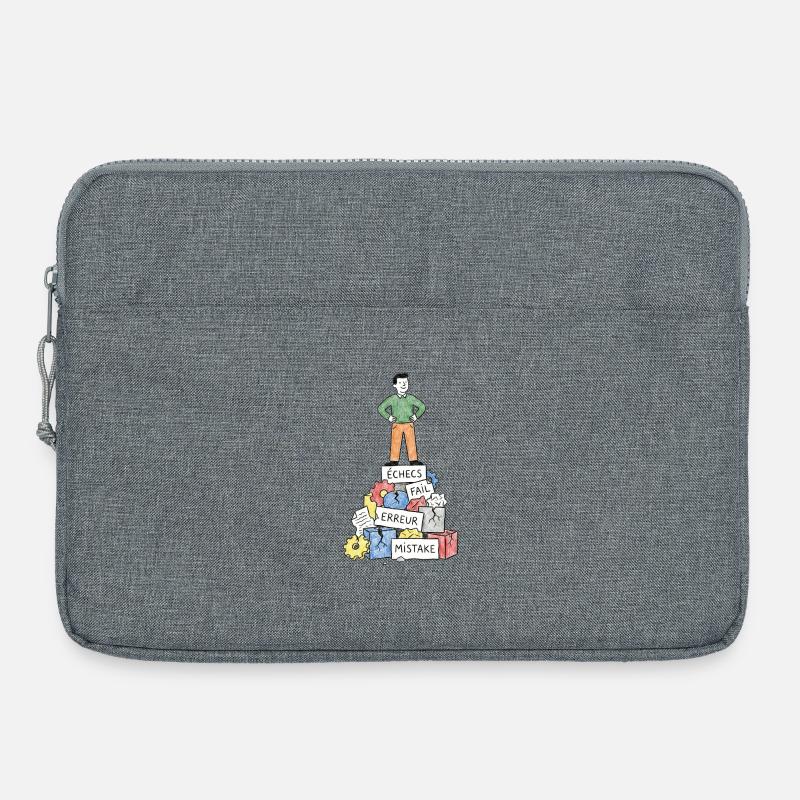 Man on error blocks - Laptop bag 15" - heather grey