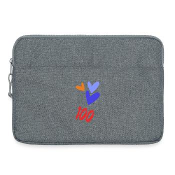 100. 100 ANS. 100e ANNIVERSAIRE. ANNIVERSAIRE 100  - Sacoche pour ordinateur portable 15 pouces - gris chiné - Devant