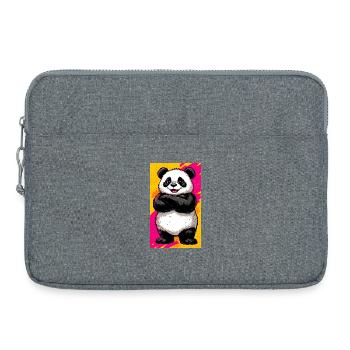 panda - Laptop bag 15" - heather grey - Front