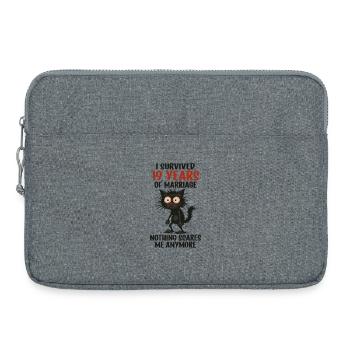 19 Cadeau d’anniversaire de mariage Mari Mari Épouse - Sacoche pour ordinateur portable 15 pouces - gris chiné - Devant