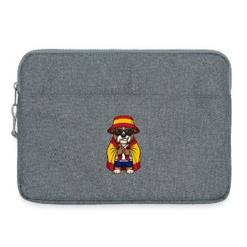 Spanien Cartoon Hund Bulldogge Cool & Stylisch - Laptoptasche 15" - Grau meliert - Vorne