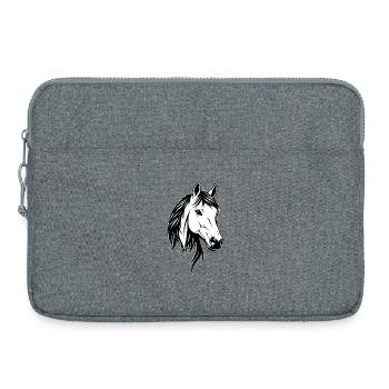 Horse Head Black & White - Laptop bag 15" - heather grey - Front