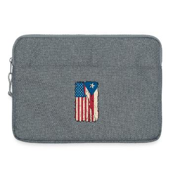 US-Flagge: Puerto Ricaner, Puerto Rico, Amerikaner, - Laptoptasche 15" - Grau meliert - Vorne