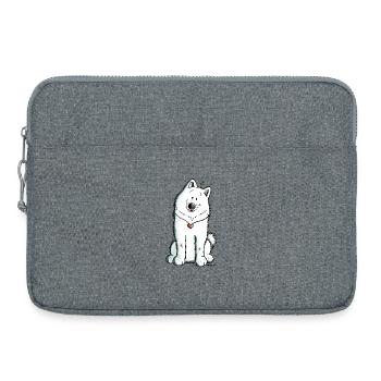 Samoyède avec coeur - Sacoche pour ordinateur portable 15 pouces - gris chiné - Devant