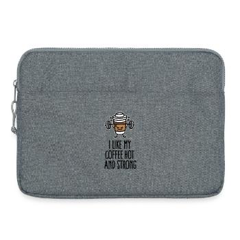 I like my coffee hot and strong - Sacoche pour ordinateur portable 15 pouces - gris chiné - Devant