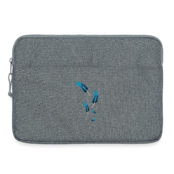 Blue Feathers - Laptop bag 15" - heather grey - Front