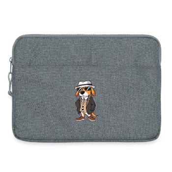 Beagle Hat Sunglasses - Laptop bag 15" - heather grey - Front