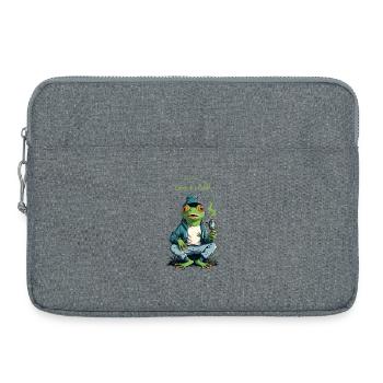 Frog with whistle - Laptop bag 15" - heather grey - Front