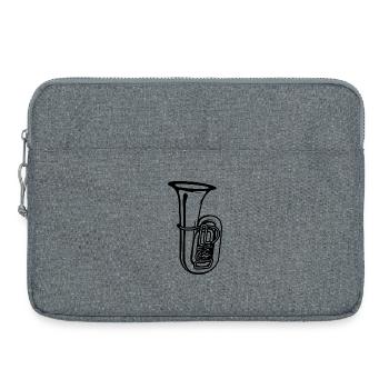 Tuba Drawing - Laptop bag 15" - heather grey - Front