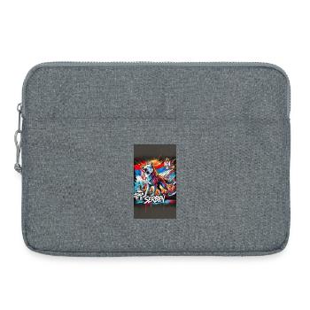 Serbia wolf national flag design - Laptop bag 15" - heather grey - Front