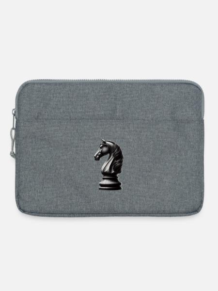 Schwarz-Weiß Schachfigur - Laptoptasche 15" - Grau meliert