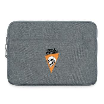 Rebell Totenschädel mit Dreieck Zigarette - Laptoptasche 15" - Grau meliert - Vorne