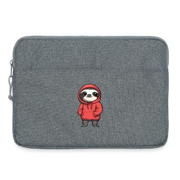Süßer Faultier-Anhänger in Hoodie - Laptoptasche 15" - Grau meliert - Vorne