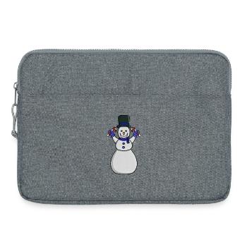 Bonhomme de neige festif avec canne à sucre et gants - Sacoche pour ordinateur portable 15 pouces - gris chiné - Devant