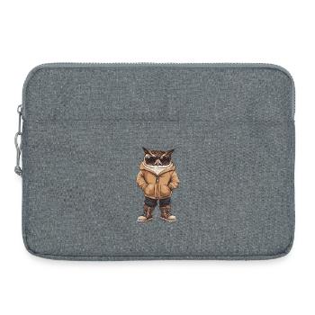 Hibou Hiver Frais - Sacoche pour ordinateur portable 15 pouces - gris chiné - Devant