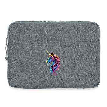Licorne Poney Cavalier Chevaux Équitation Licornes - Sacoche pour ordinateur portable 15 pouces - gris chiné - Devant