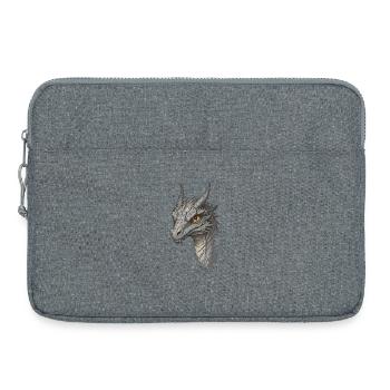 Drachenkopf Illustration mit goldenen Augen - Laptoptasche 15" - Grau meliert - Vorne