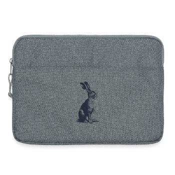 Vintage Bunny | Detailed engraving forest animal motif - Laptop bag 15" - heather grey - Front
