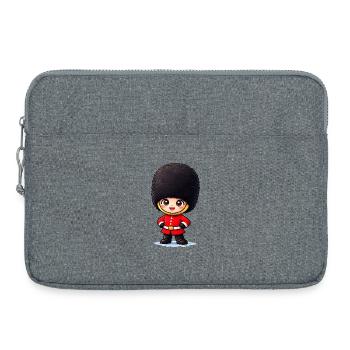 Niedlicher London Palastwächter Cartoon - Sacoche pour ordinateur portable 15 pouces - gris chiné - Devant